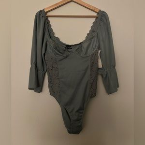 Teal bustier bodysuit